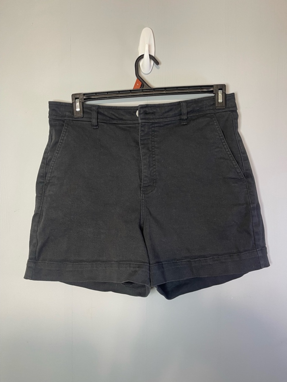 Everlane The Utility Shorts Size 12 Black High Rise Denim Classic Elevated Basic